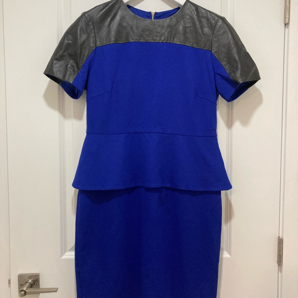 Ted Baker Royal Blue and Charcoal Midi Dress